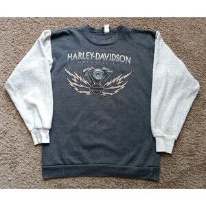 Vintage Harley Davidson Sweatshirt Men's Medium Gray Long Sleeve 90s